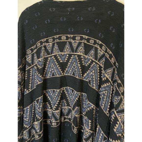 UO Urban Outfitters Ecote Bohemian Fringe Long Shawl Poncho Sweater - Picture 11 of 15